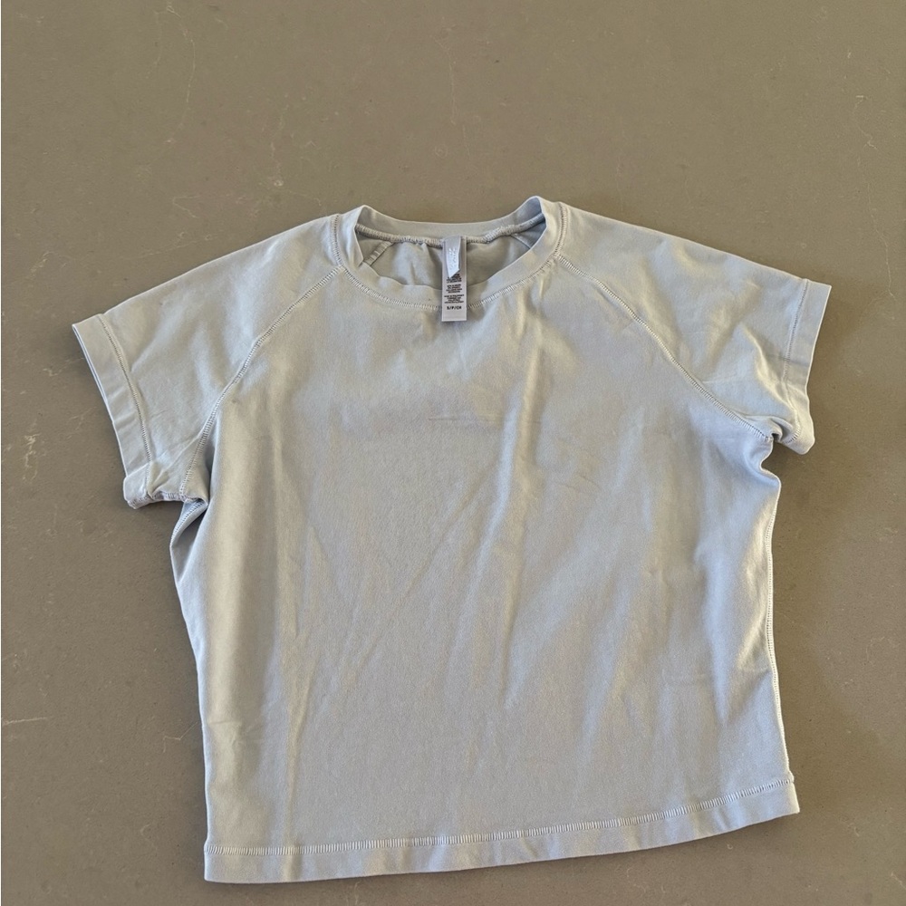 SKIMS Light Blue Crop Top
